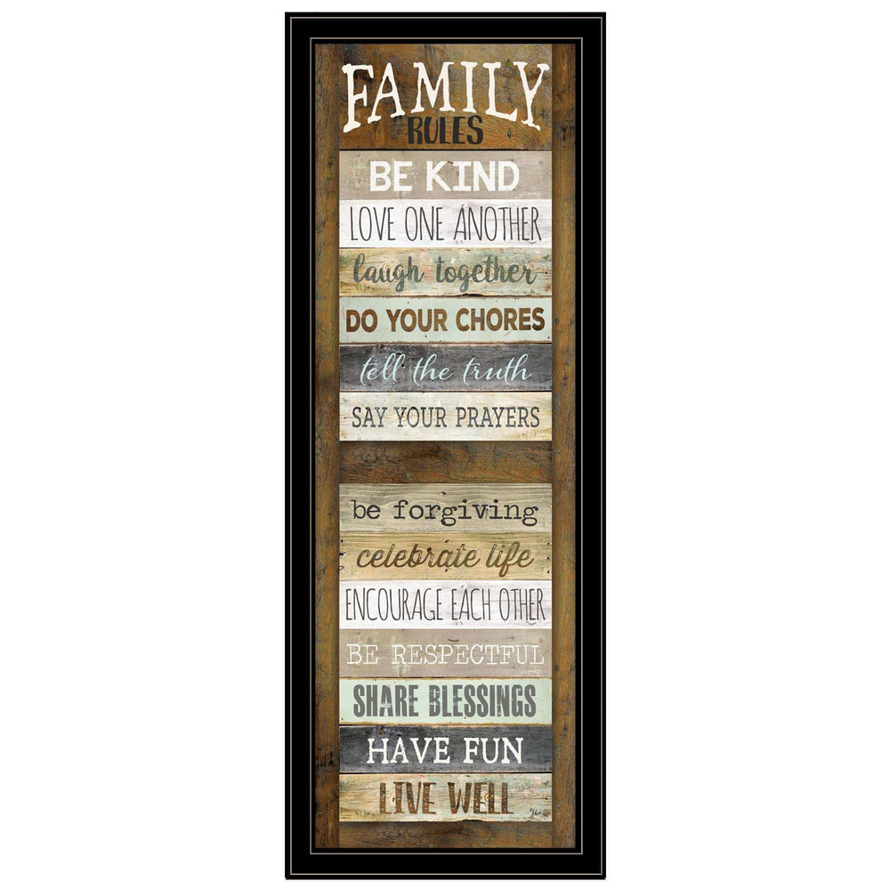 Family Rules Shutter 4 Black Framed Print Wall Art - Homeroots - Flyclothing LLC