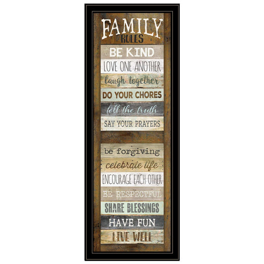 Family Rules Shutter 4 Black Framed Print Wall Art - Homeroots - Flyclothing LLC