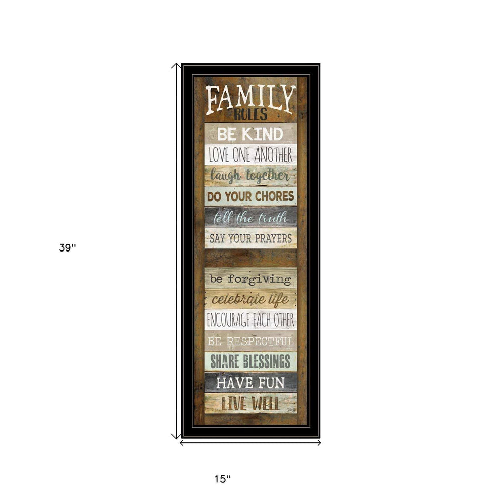 Family Rules Shutter 4 Black Framed Print Wall Art - Homeroots - Flyclothing LLC