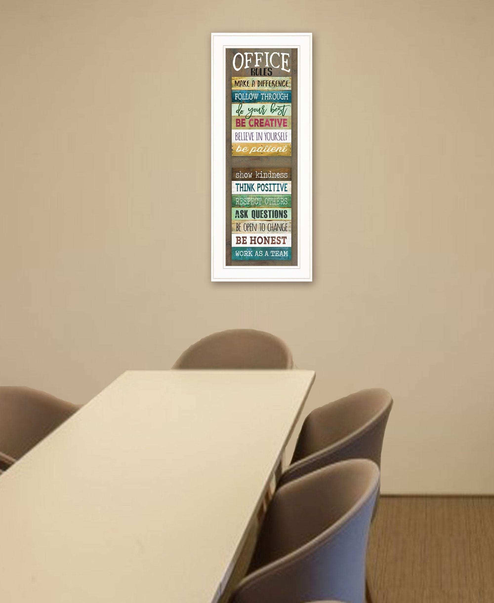 Office Rules 7 White Framed Print Wall Art - Homeroots - Flyclothing LLC