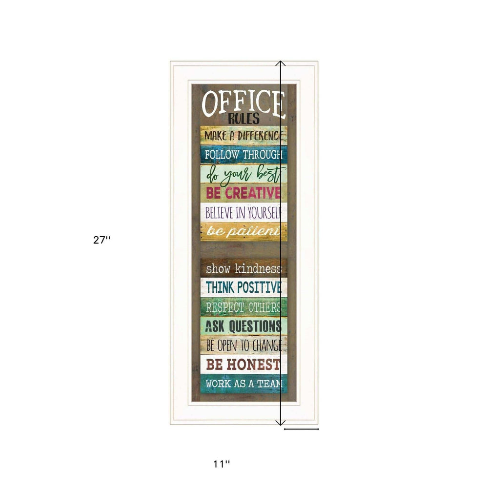 Office Rules 7 White Framed Print Wall Art - Homeroots - Flyclothing LLC