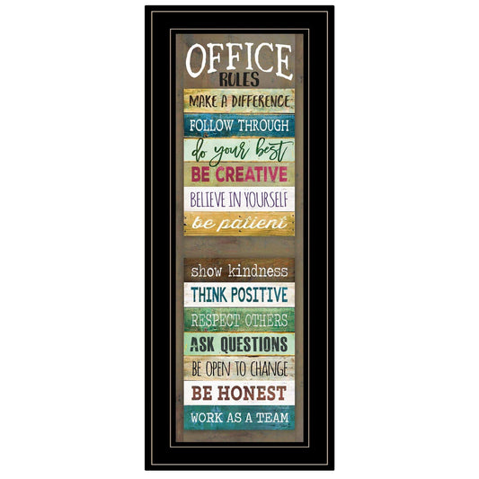 Office Rules 8 Black Framed Print Wall Art - Homeroots - Flyclothing LLC