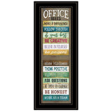 Office Rules 8 Black Framed Print Wall Art - Homeroots