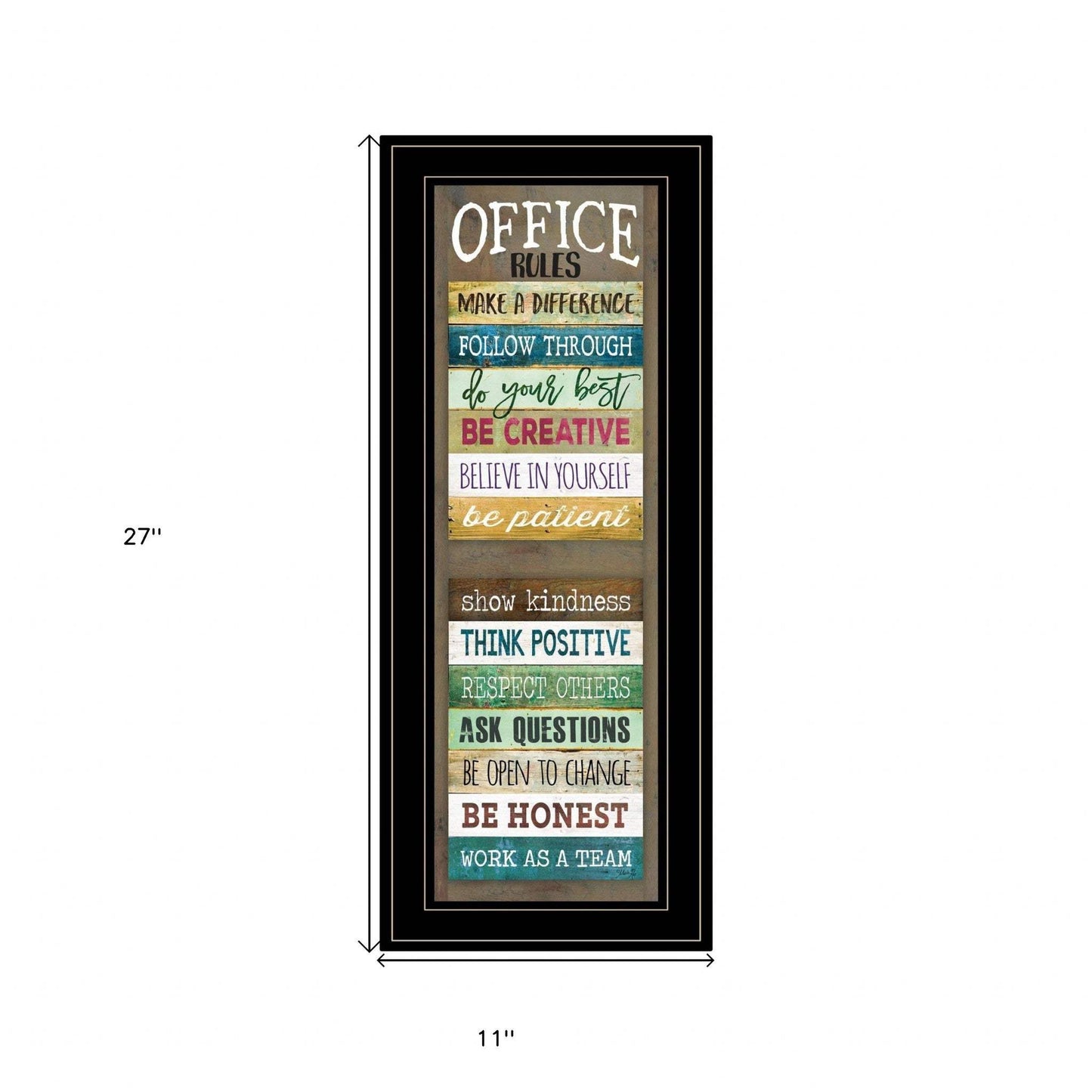 Office Rules 8 Black Framed Print Wall Art - Homeroots - Flyclothing LLC