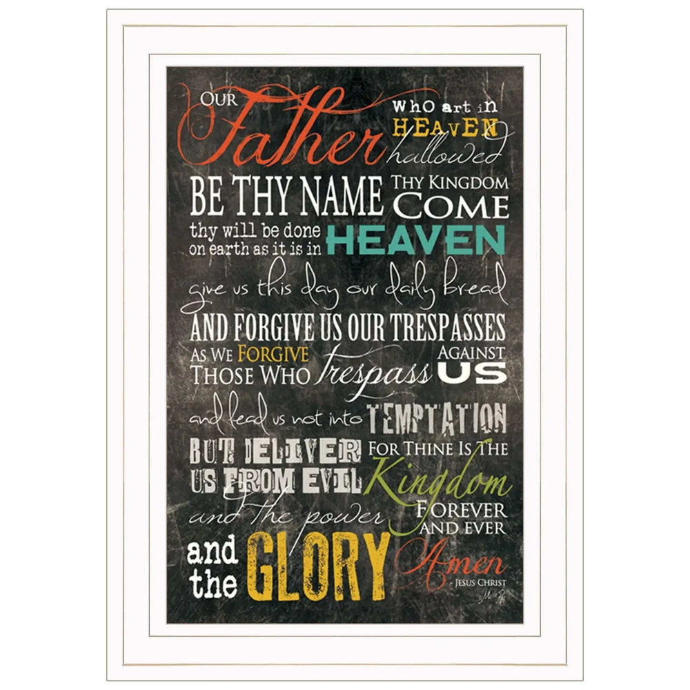 The Lords Prayer 2 White Framed Print Wall Art - Homeroots - Flyclothing LLC