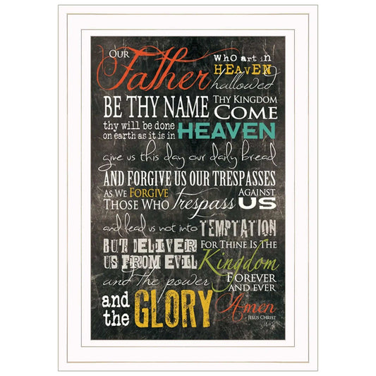 The Lords Prayer 2 White Framed Print Wall Art - Homeroots - Flyclothing LLC
