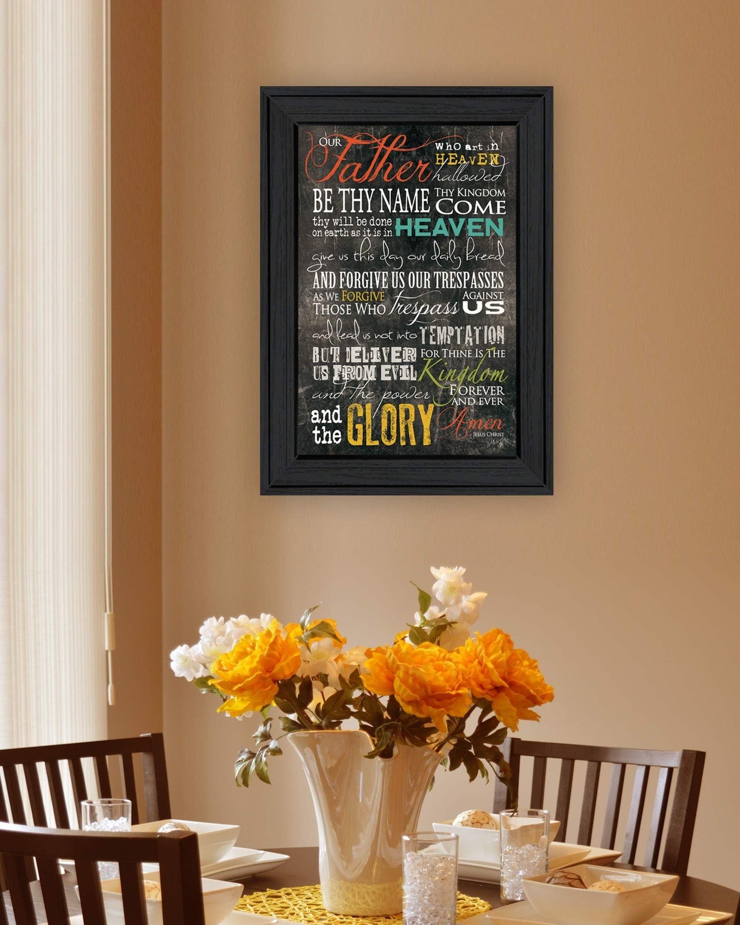 The Lords Prayer 3 Black Framed Print Wall Art - Homeroots - Flyclothing LLC