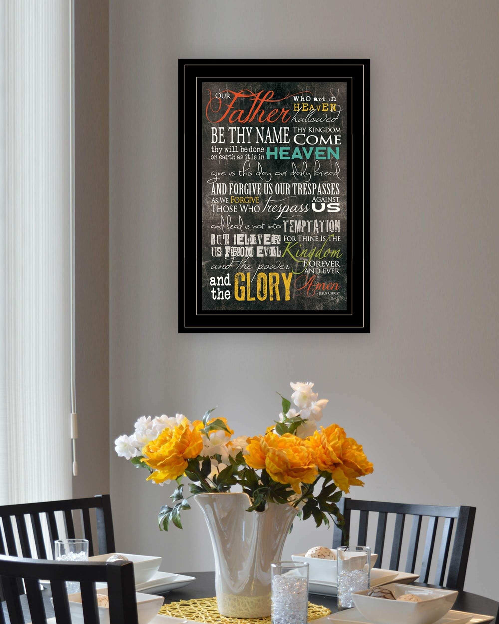 The Lords Prayer 4 Black Framed Print Wall Art - Homeroots - Flyclothing LLC