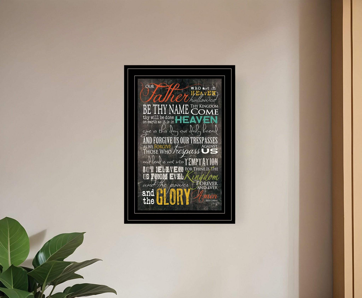 The Lords Prayer 4 Black Framed Print Wall Art - Homeroots - Flyclothing LLC