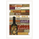 Wine With Friends White Framed Print Wall Art - Homeroots