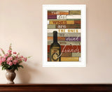 Wine With Friends White Framed Print Wall Art - Homeroots