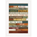 Our Family Rules 2 White Framed Print Wall Art - Homeroots