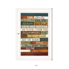 Our Family Rules 2 White Framed Print Wall Art - Homeroots