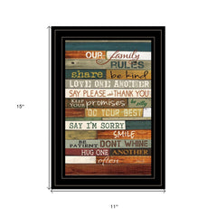 Our Family Rules 4 Black Framed Print Wall Art - Homeroots