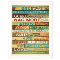 Dog Rules 5 White Framed Print Wall Art - Homeroots