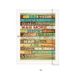 Dog Rules 5 White Framed Print Wall Art - Homeroots