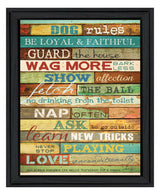 Dog Rules 6 Black Framed Print Wall Art - Homeroots - Flyclothing LLC