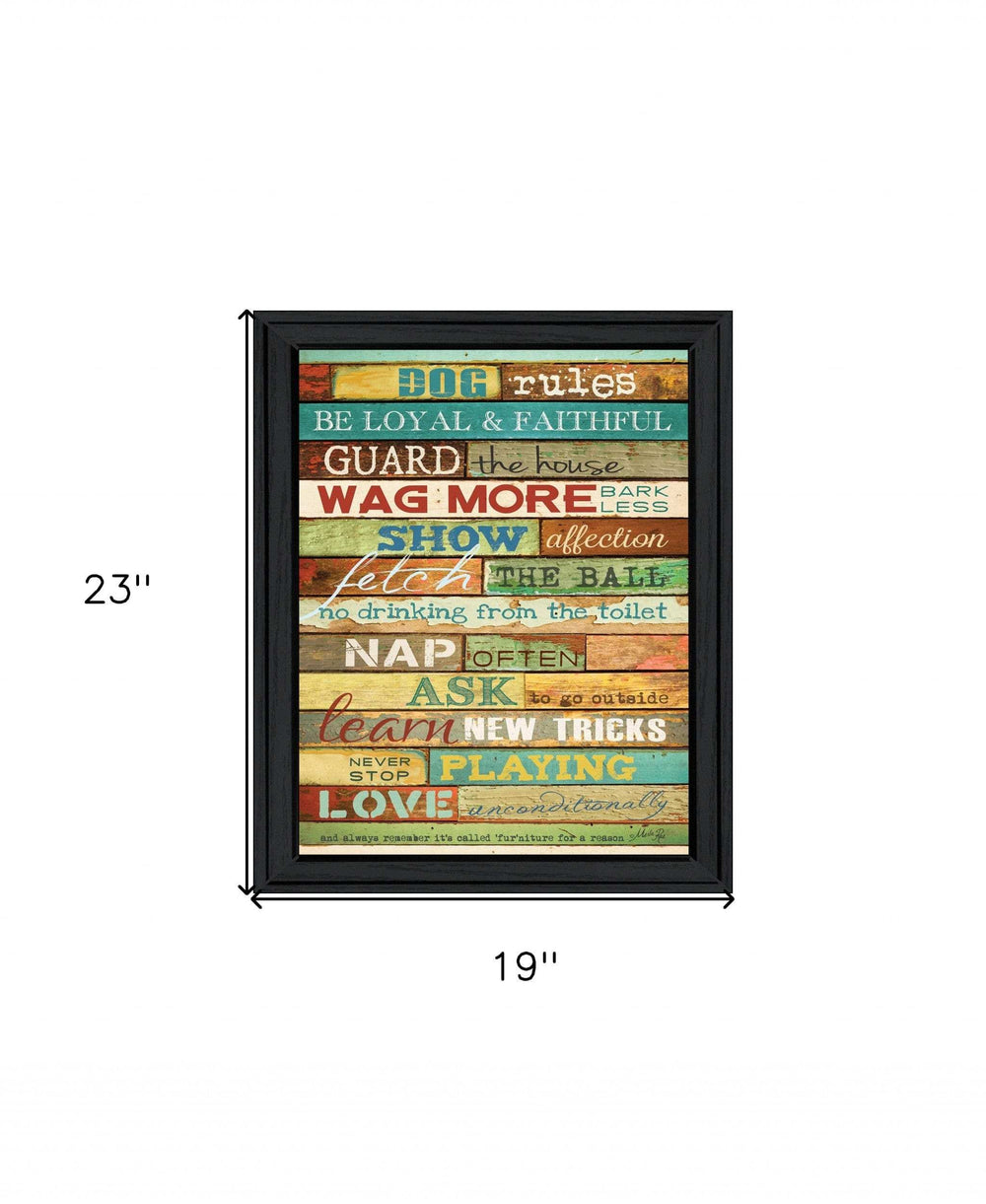 Dog Rules 6 Black Framed Print Wall Art - Homeroots - Flyclothing LLC