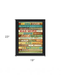 Dog Rules 6 Black Framed Print Wall Art - Homeroots