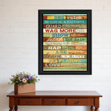 Dog Rules 6 Black Framed Print Wall Art - Homeroots