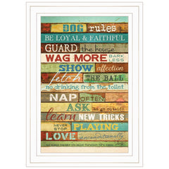 Dog Rules 2 White Framed Print Wall Art - Homeroots