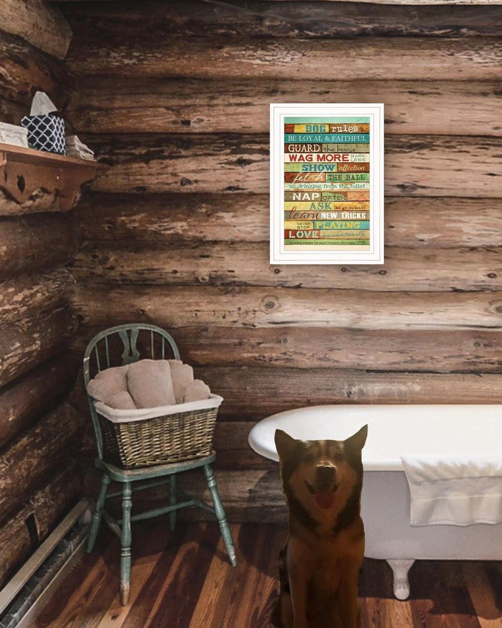 Dog Rules 2 White Framed Print Wall Art - Homeroots - Flyclothing LLC