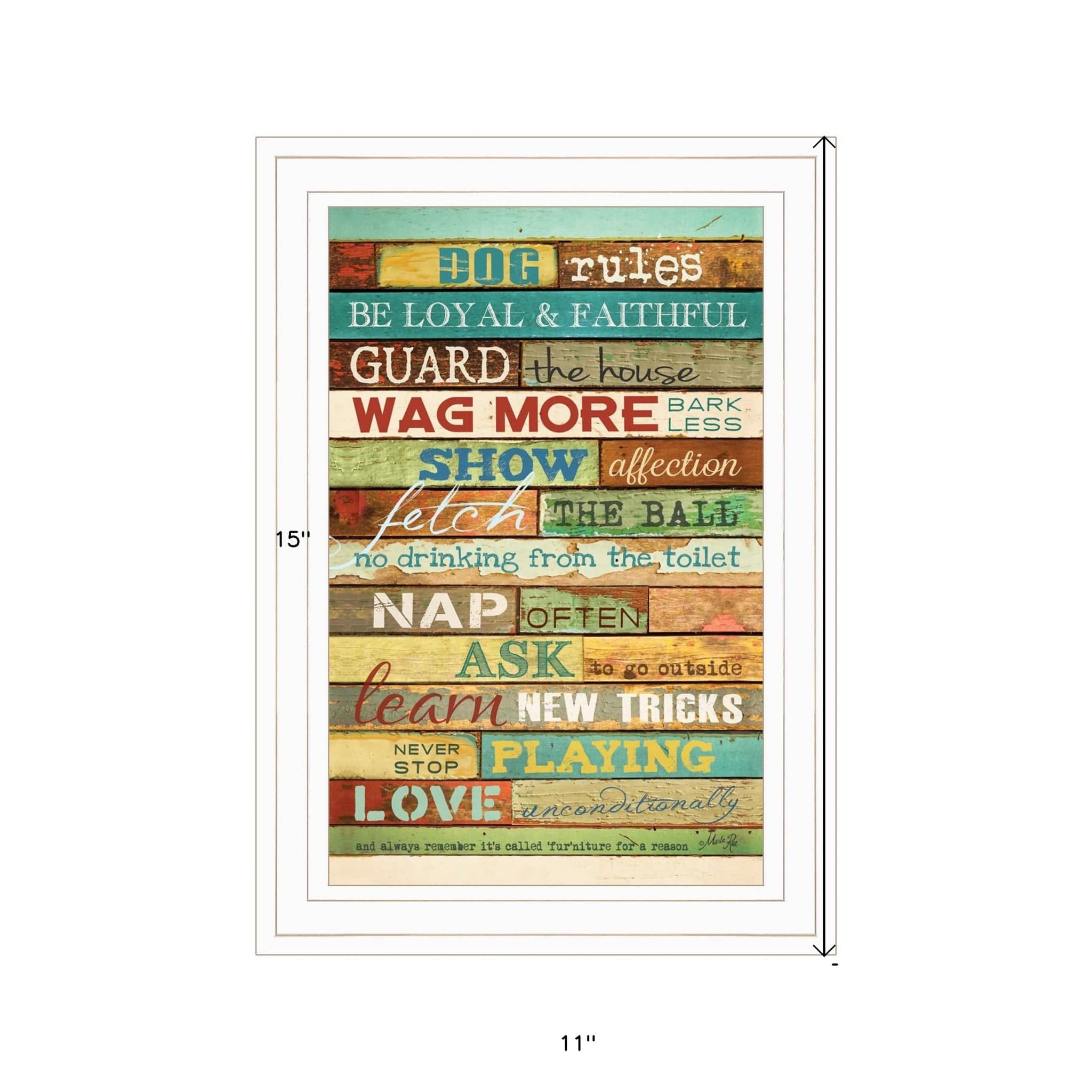 Dog Rules 2 White Framed Print Wall Art - Homeroots