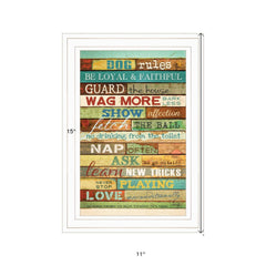 Dog Rules 2 White Framed Print Wall Art - Homeroots