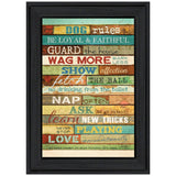 Dog Rules 3 Black Framed Print Wall Art - Homeroots - Flyclothing LLC