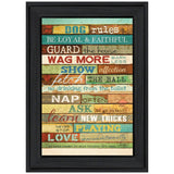 Dog Rules 3 Black Framed Print Wall Art - Homeroots