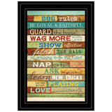 Dog Rules 4 Black Framed Print Wall Art - Homeroots