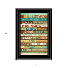 Dog Rules 4 Black Framed Print Wall Art - Homeroots