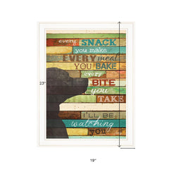 Colorful Dog Watching You Snack White Framed Print Wall Art - Homeroots