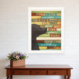 Colorful Dog Watching You Snack White Framed Print Wall Art - Homeroots