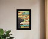 Colorful Dog Watching You Snack  Black Framed Print Wall Art - Homeroots
