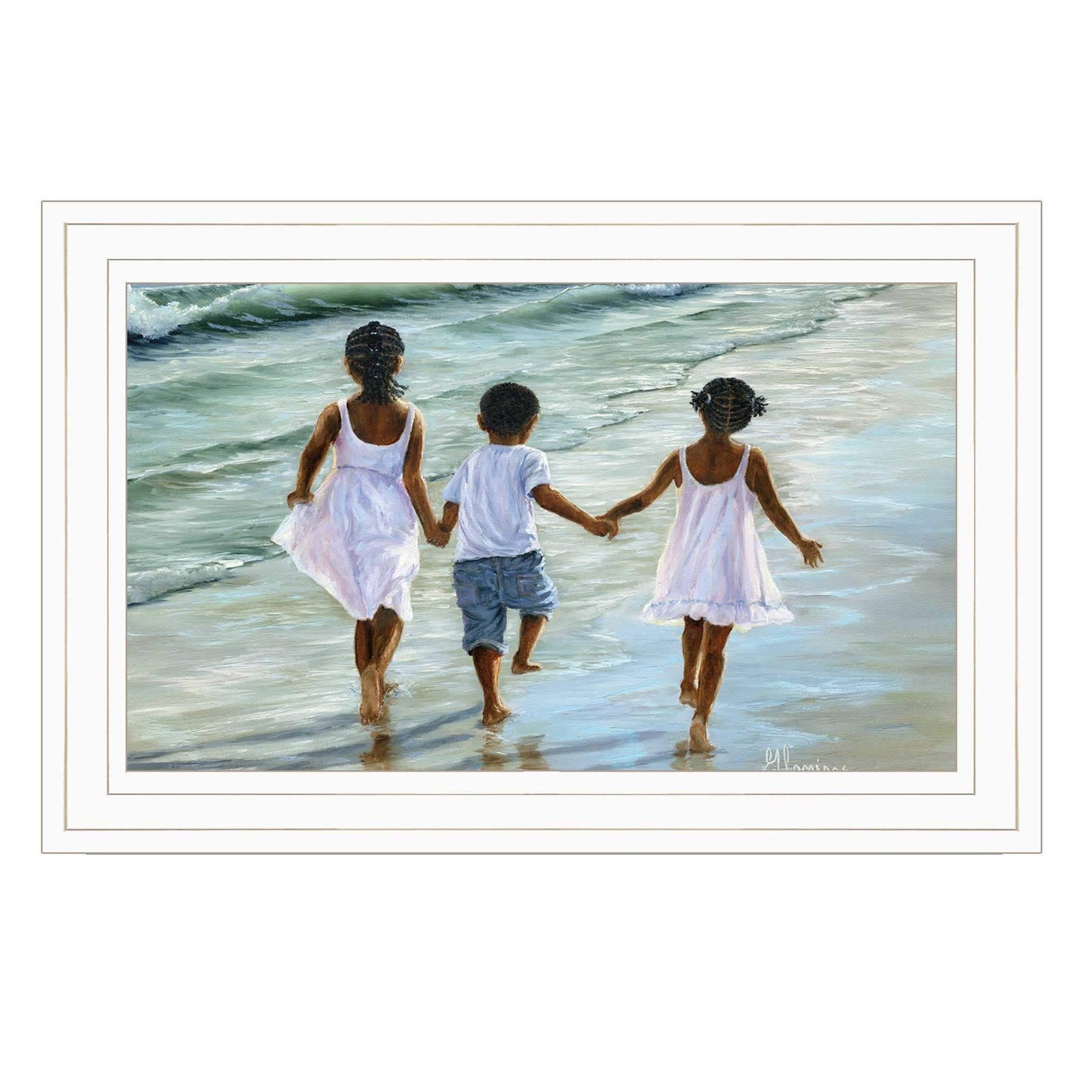 Family and Friends 2 White Framed Print Wall Art - Homeroots - Flyclothing LLC