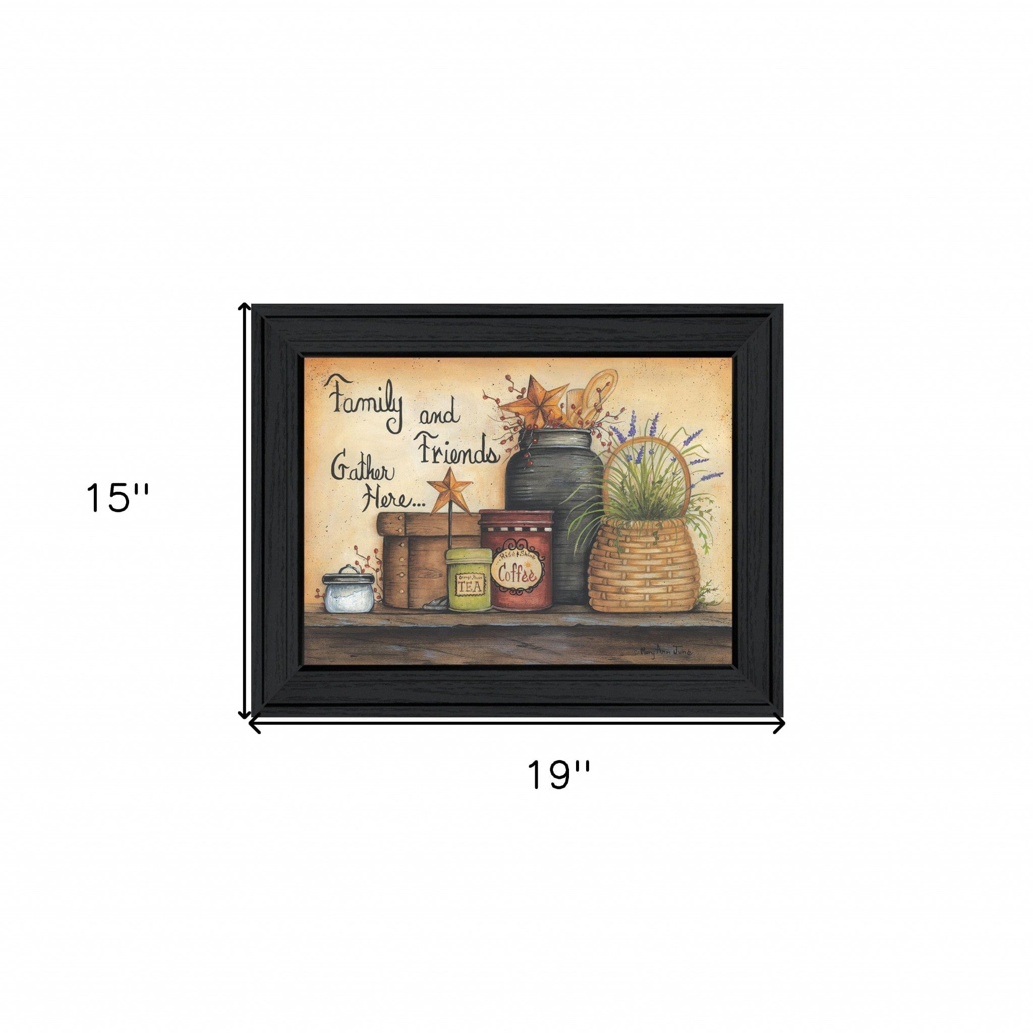 Family and Friends 3 Black Framed Print Wall Art - Homeroots