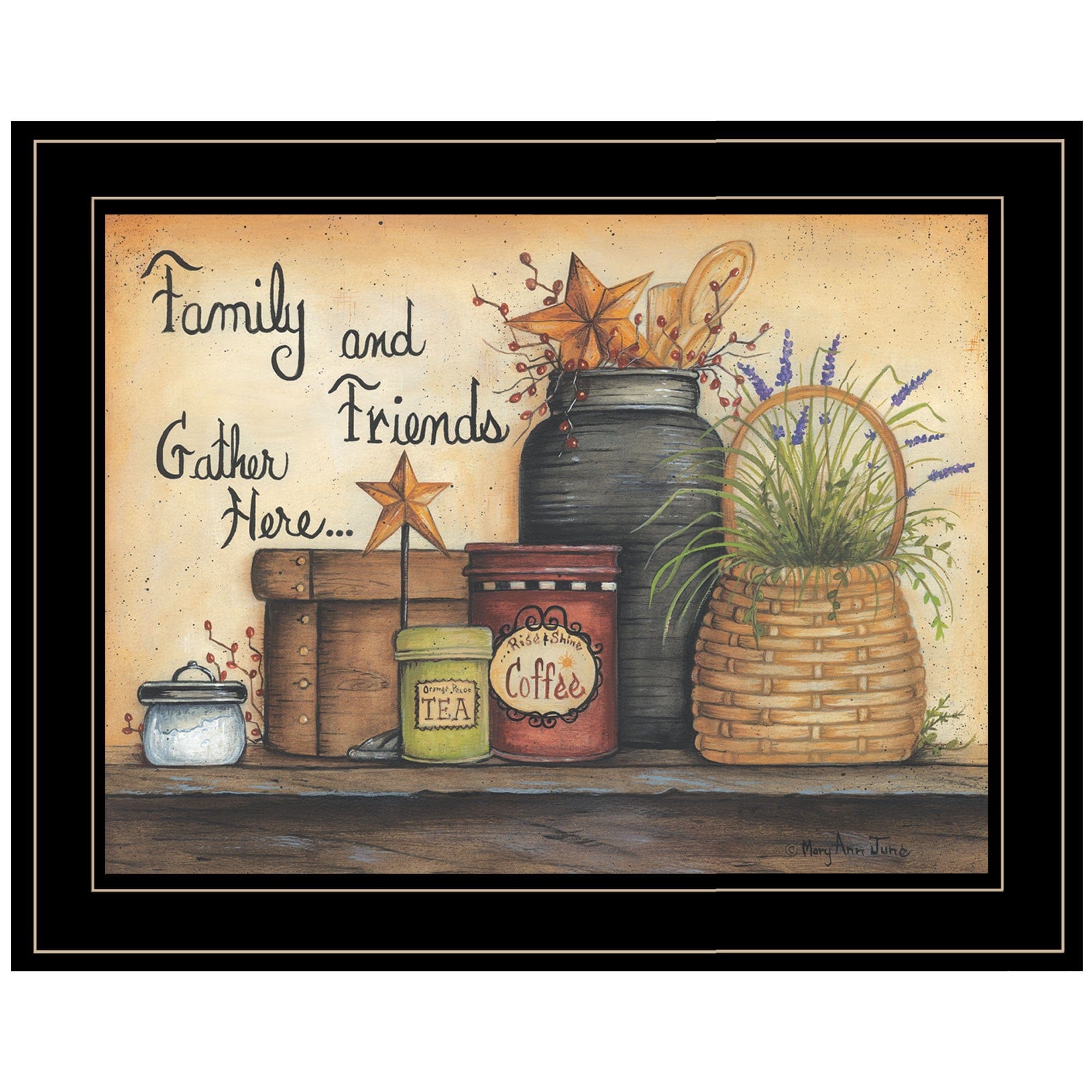 Family and Friends 4 Black Framed Print Wall Art - Homeroots