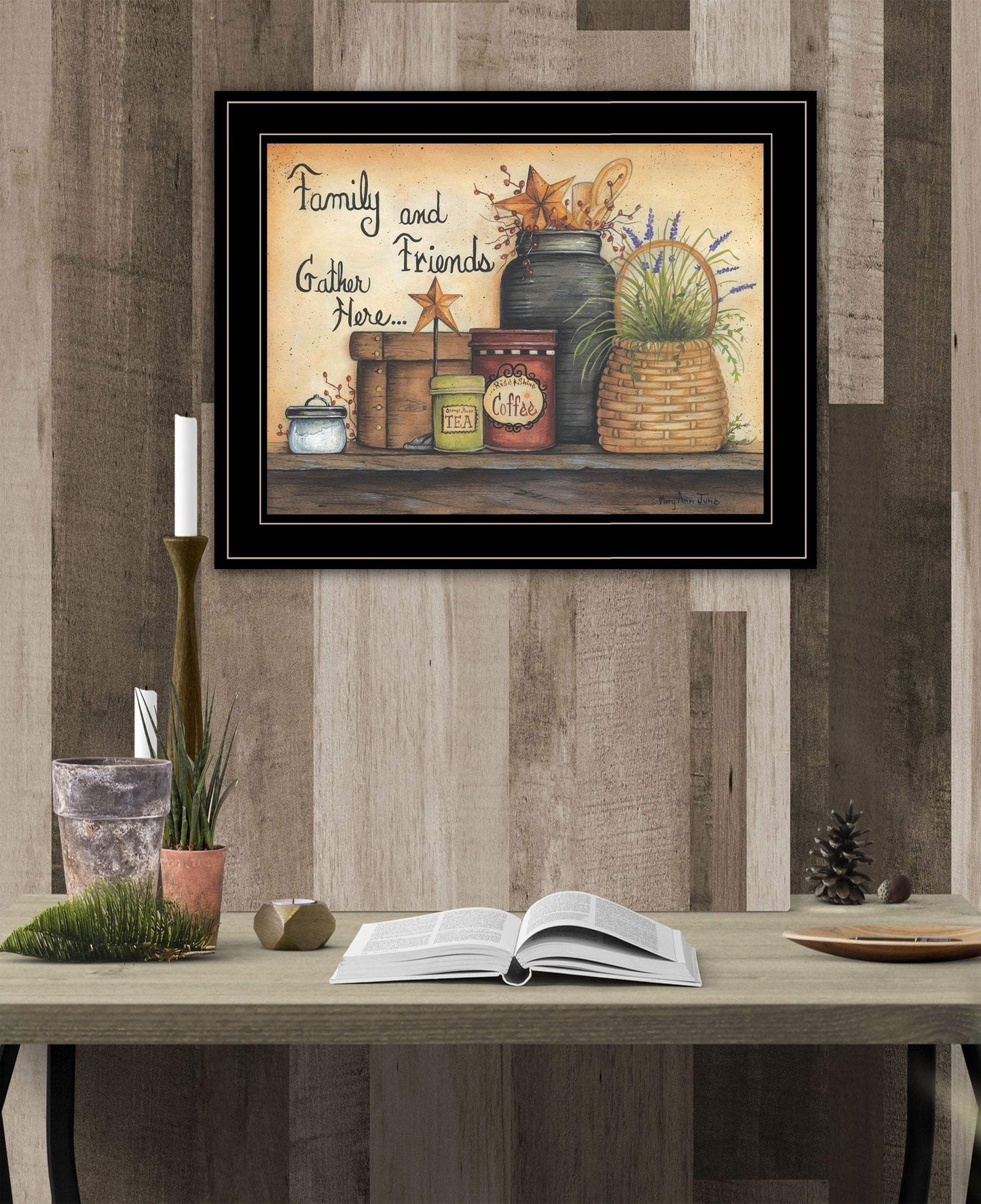 Family and Friends 4 Black Framed Print Wall Art - Homeroots - Flyclothing LLC