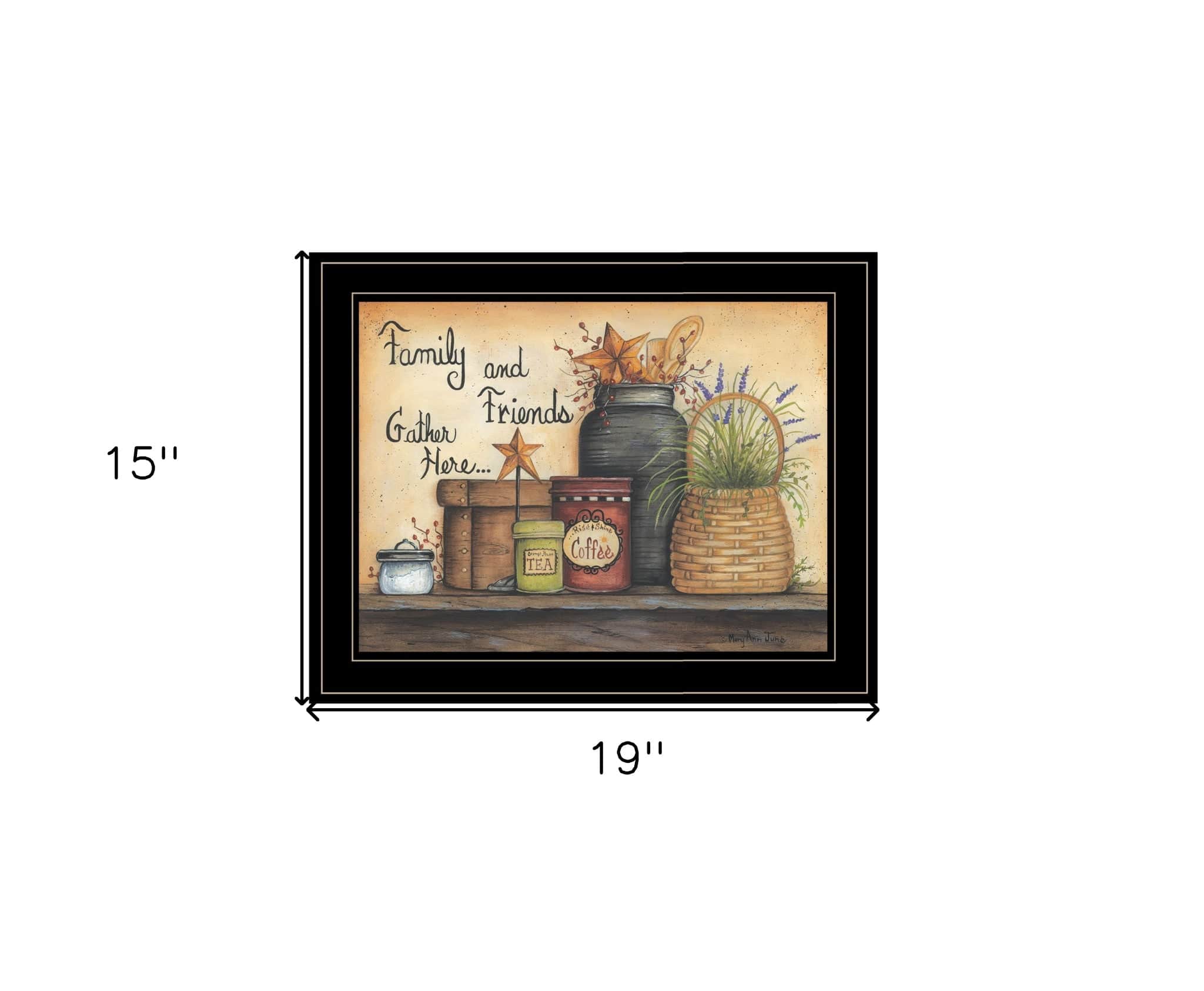 Family and Friends 4 Black Framed Print Wall Art - Homeroots