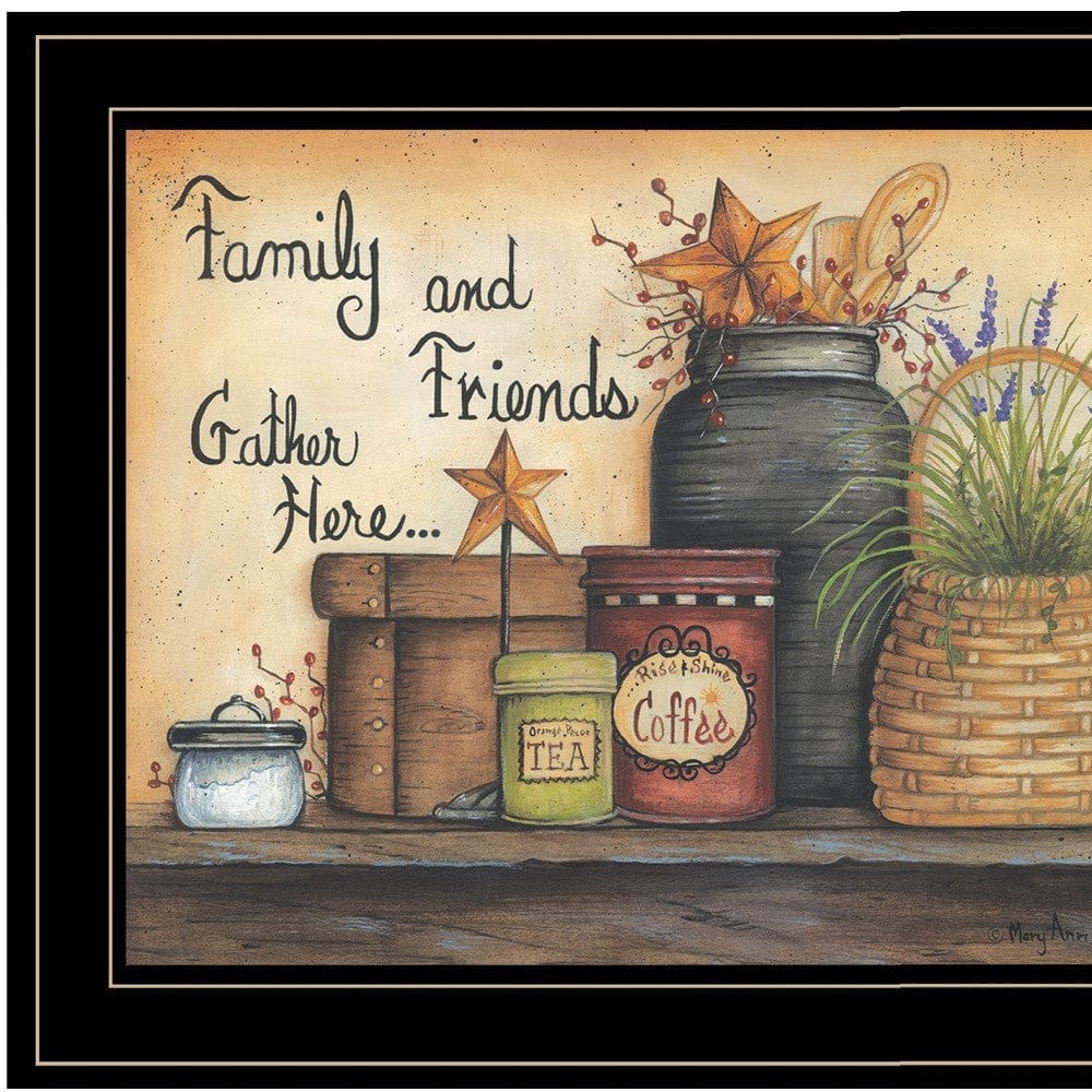 Family and Friends 4 Black Framed Print Wall Art - Homeroots