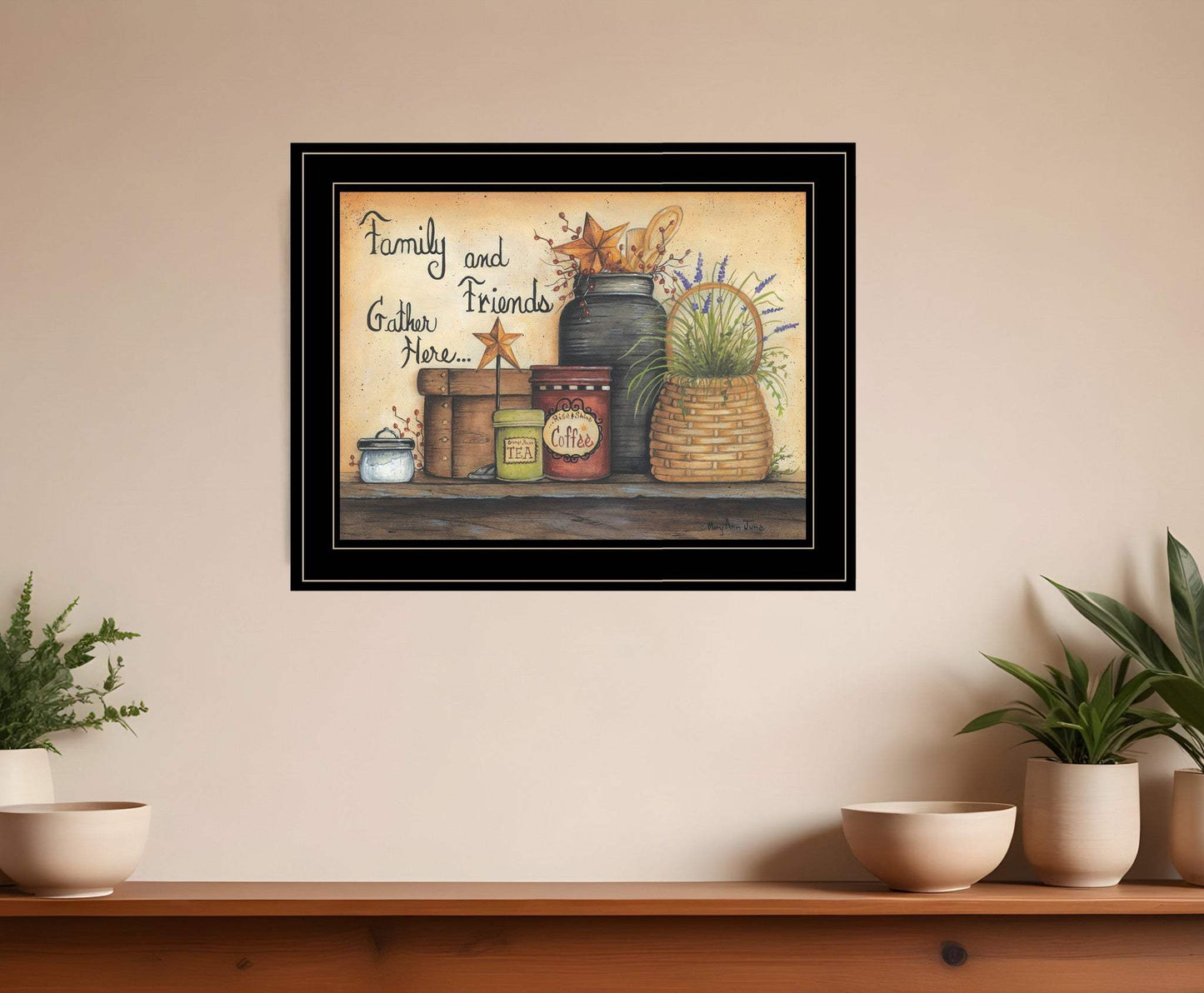 Family and Friends 4 Black Framed Print Wall Art - Homeroots - Flyclothing LLC