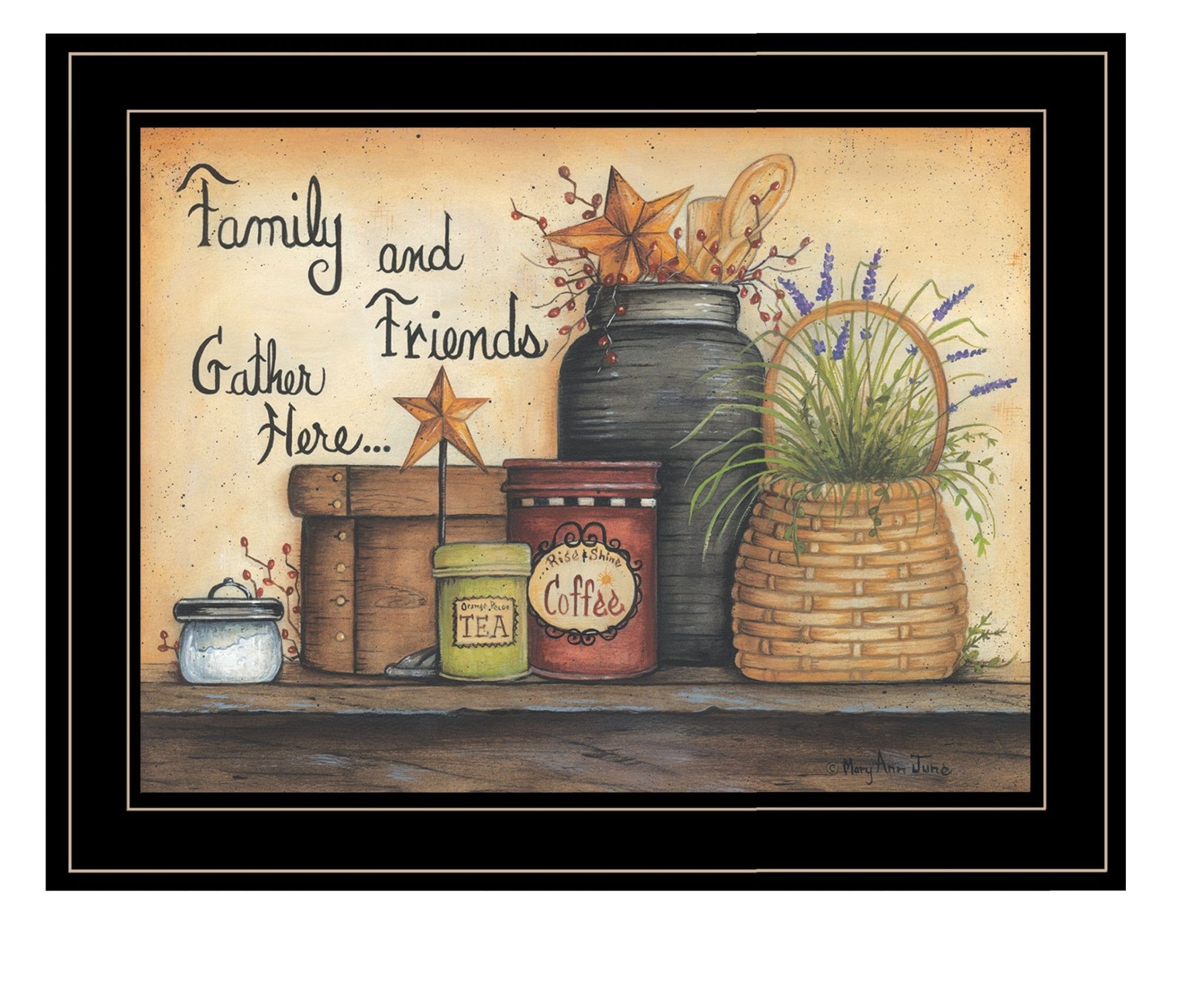 Family and Friends 4 Black Framed Print Wall Art - Homeroots