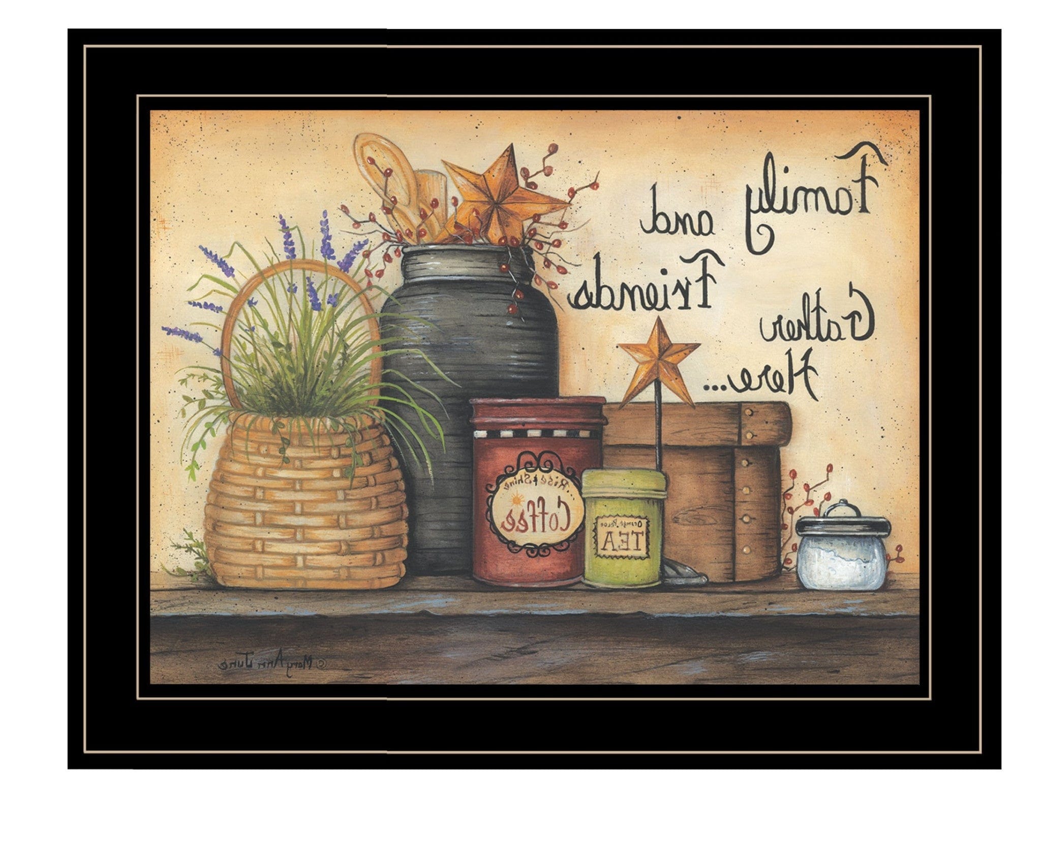 Family and Friends 4 Black Framed Print Wall Art - Homeroots
