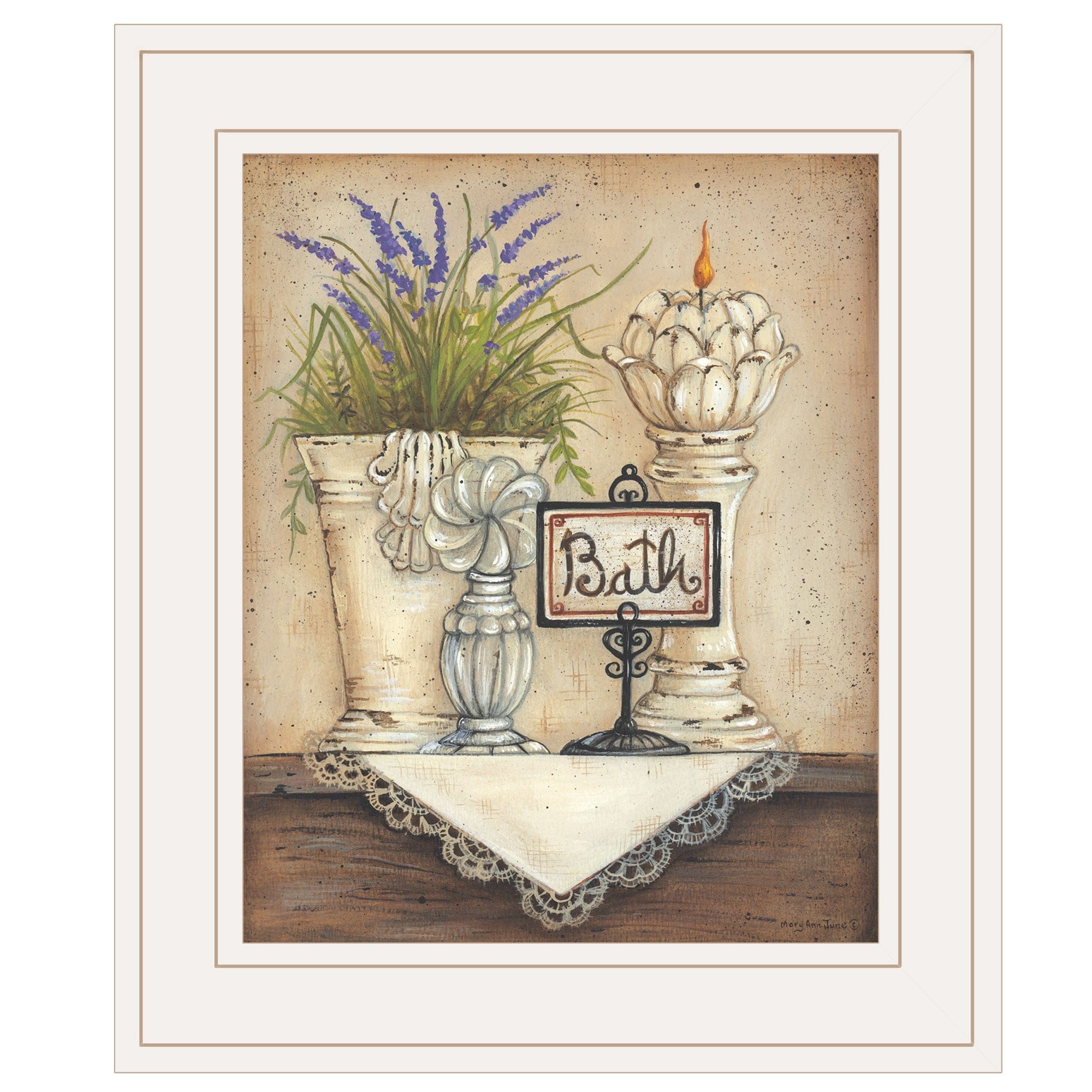 Bath Print 1 White Framed Print Bathroom Wall Art - Homeroots