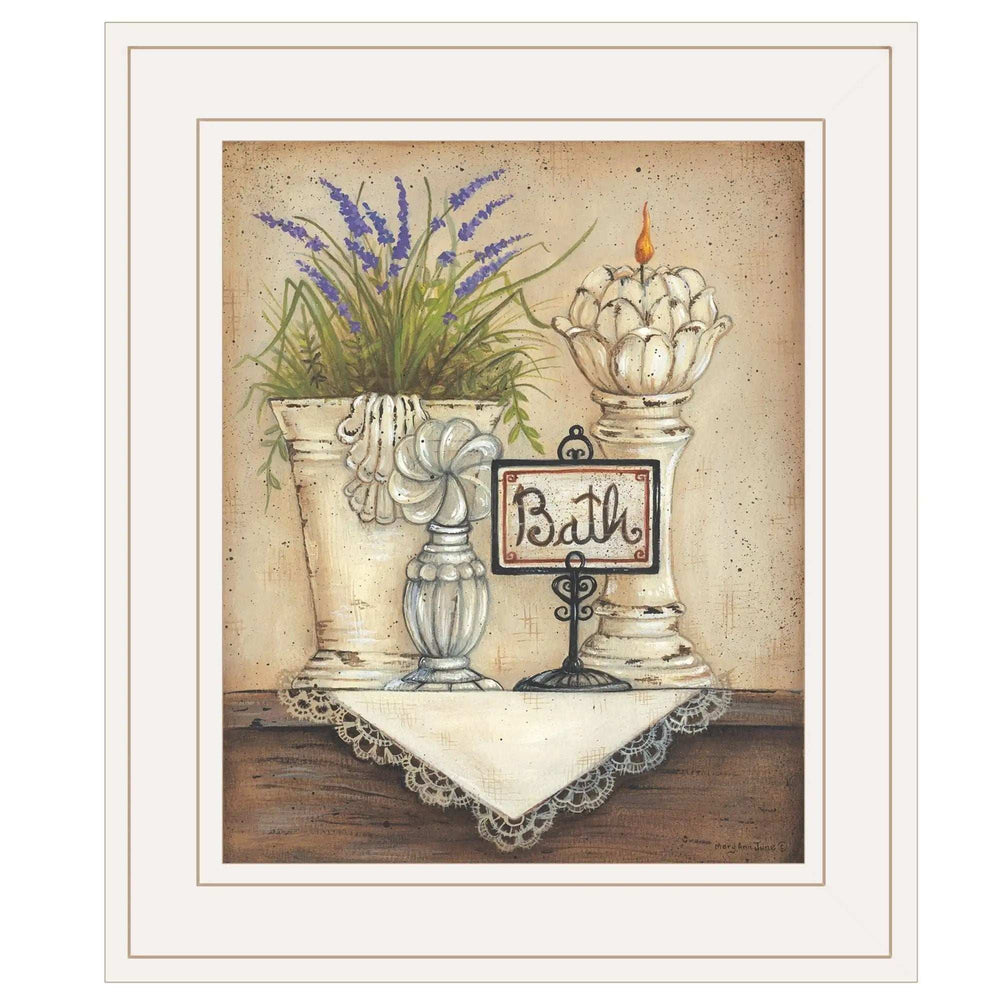 Bath Print 1 White Framed Print Bathroom Wall Art - Homeroots - Flyclothing LLC