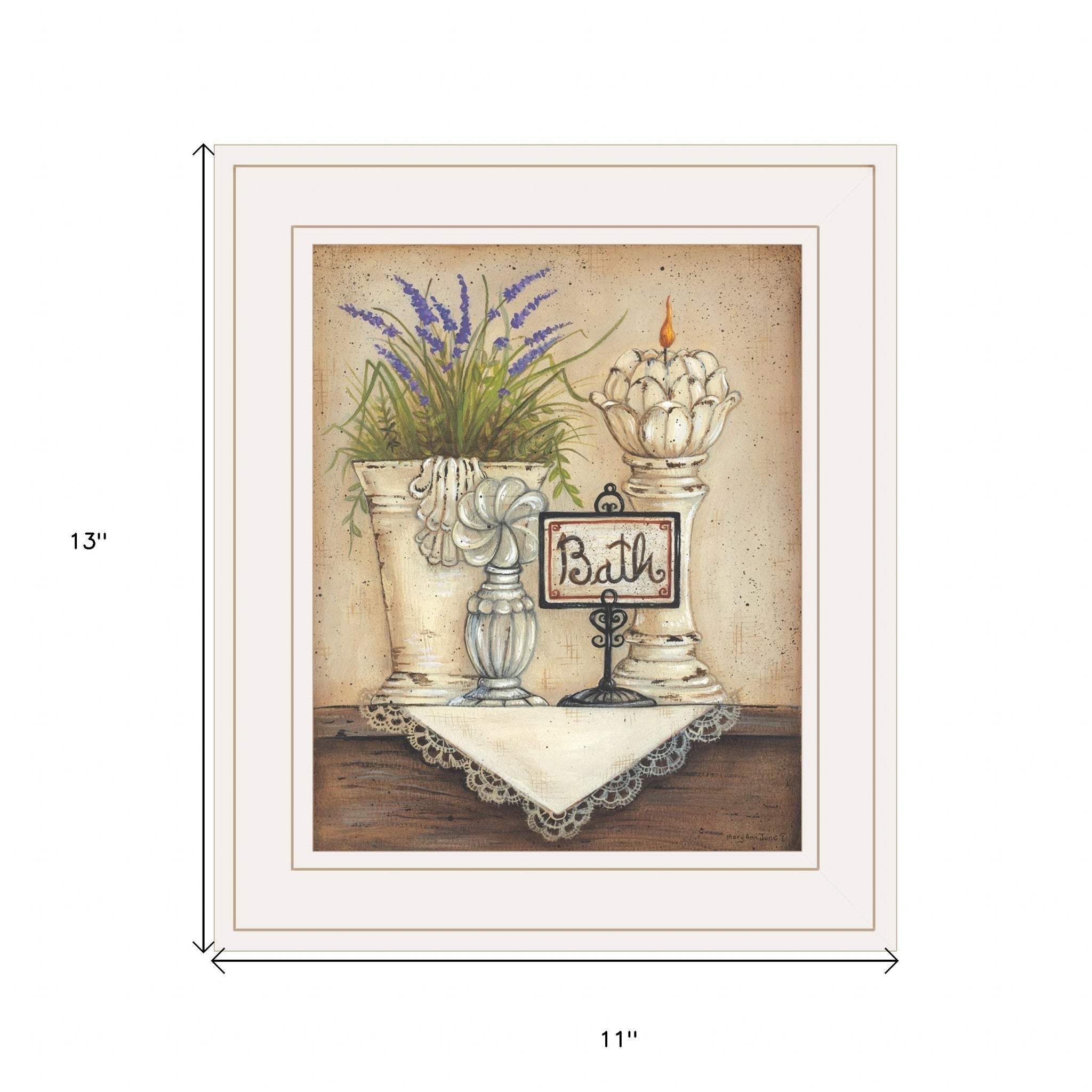 Bath Print 1 White Framed Print Bathroom Wall Art - Homeroots - Flyclothing LLC