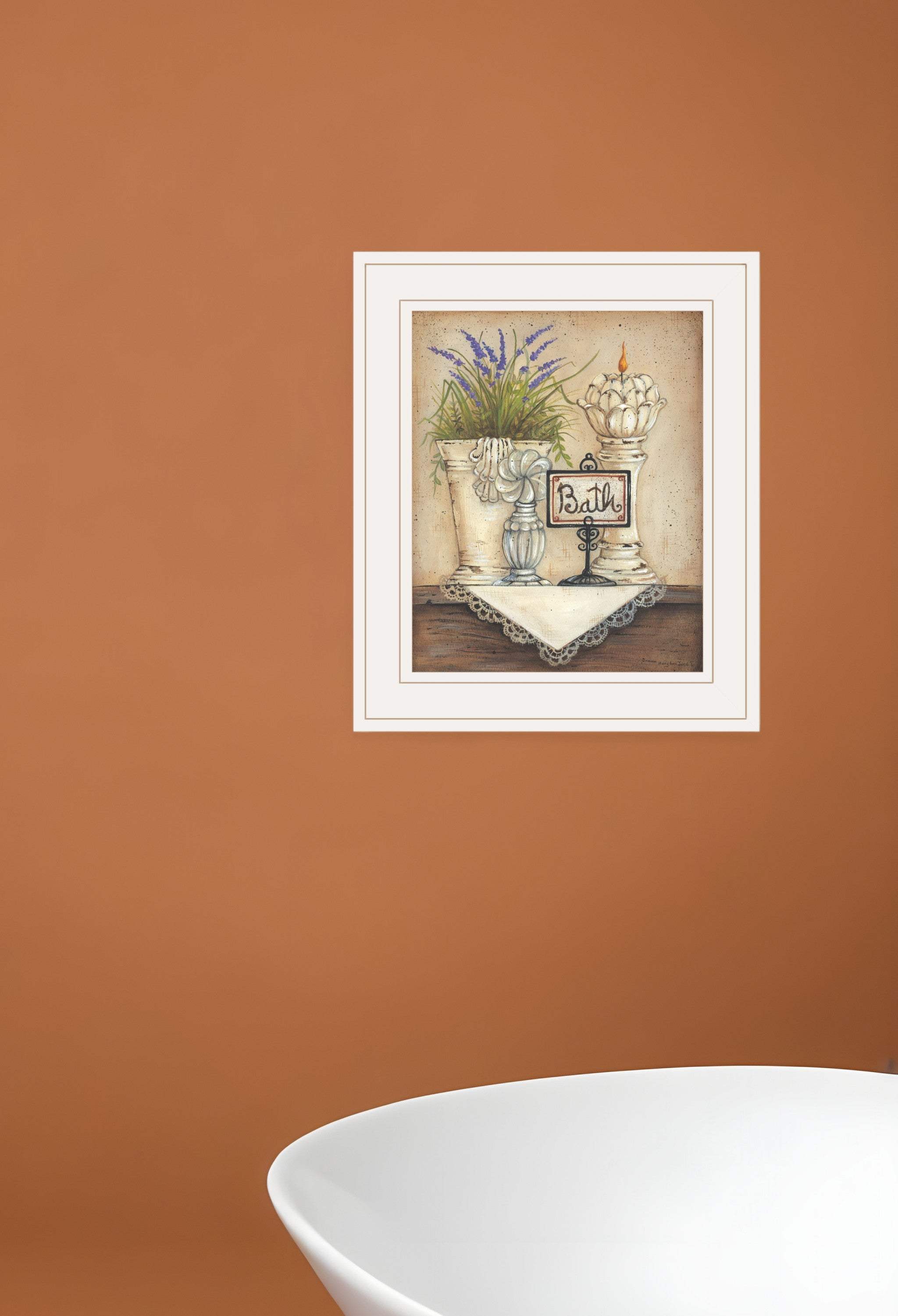Bath Print 1 White Framed Print Bathroom Wall Art - Homeroots - Flyclothing LLC