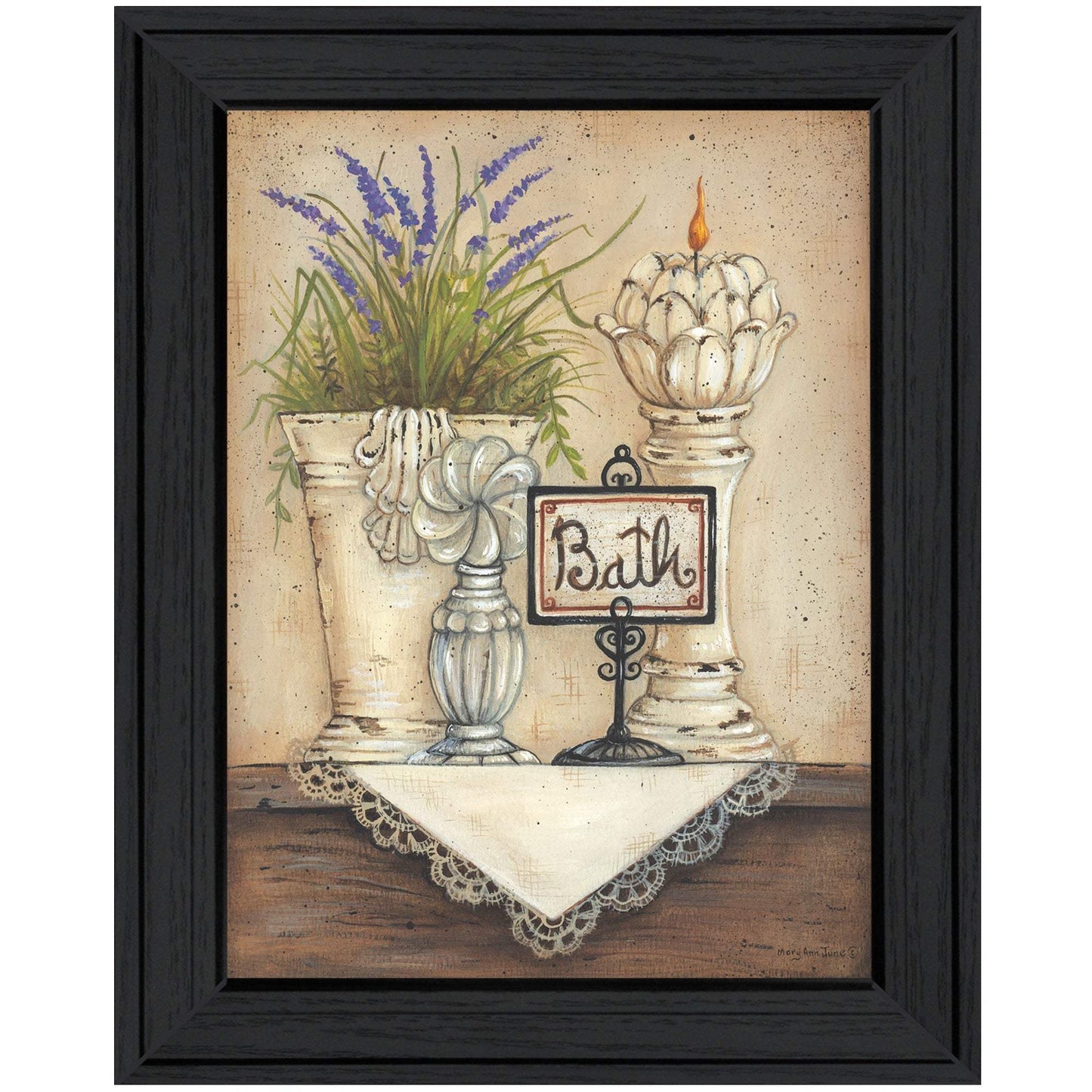 Bath Print 2 Black Framed Print Bathroom Wall Art - Homeroots - Flyclothing LLC