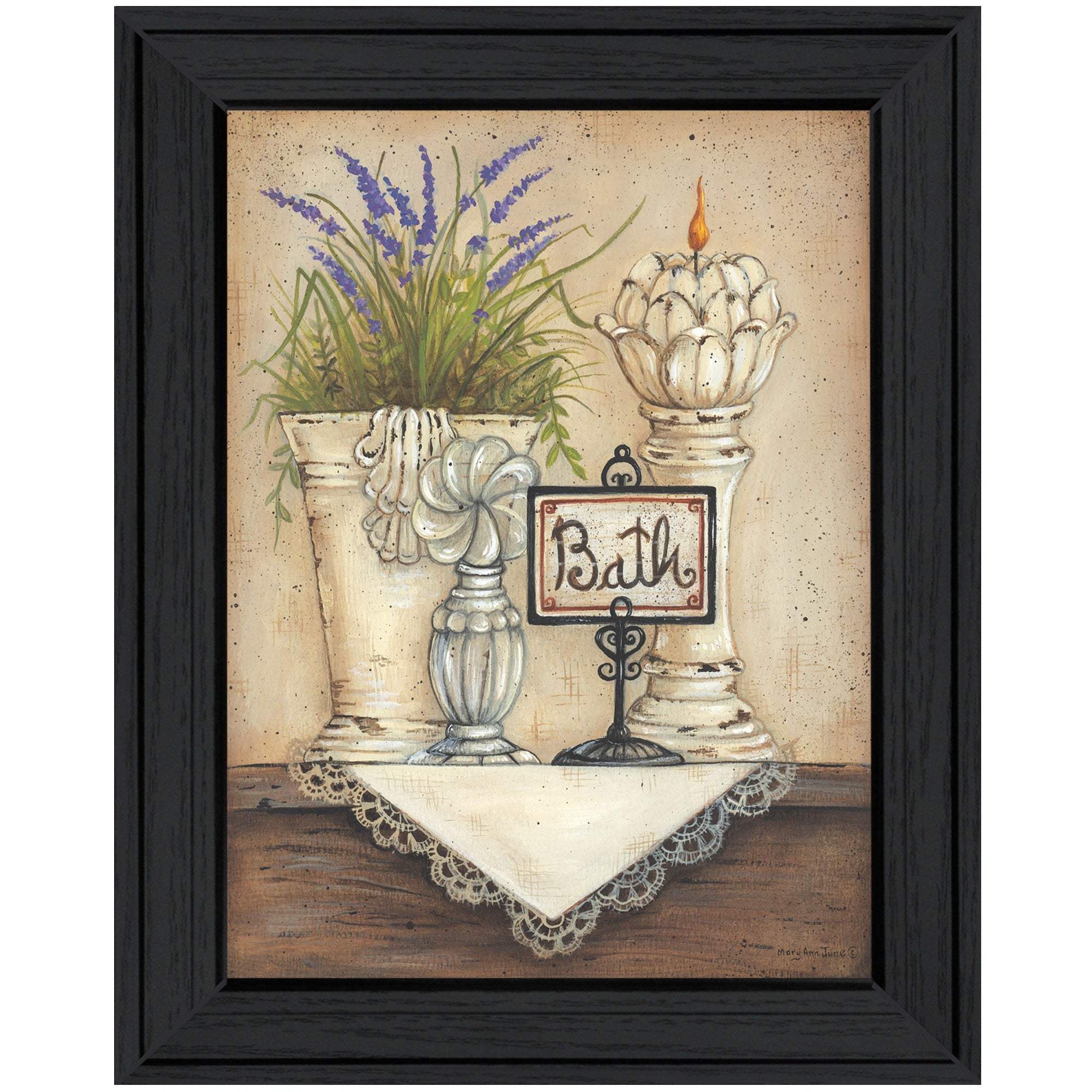 Bath Print 2 Black Framed Print Bathroom Wall Art - Homeroots - Flyclothing LLC